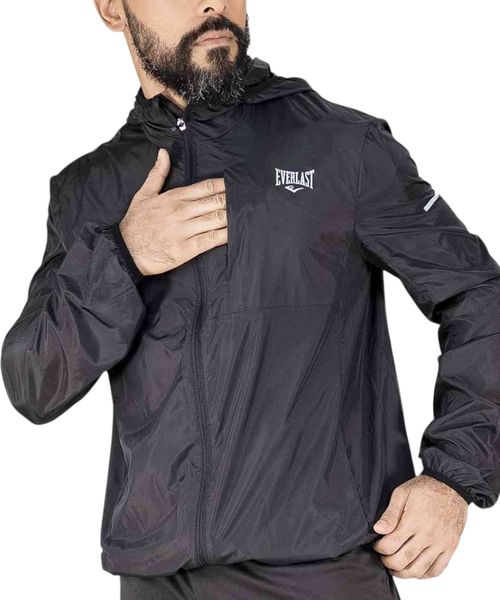 Chaqueta deportiva impermeable Everlast negra para hombre