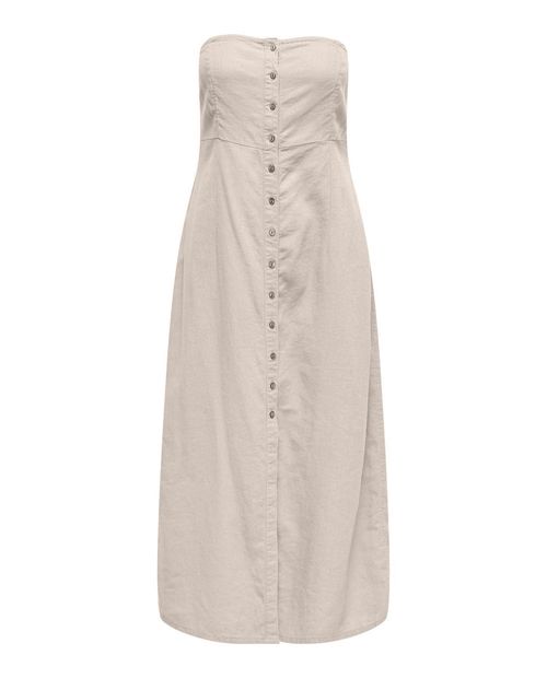 Vestido Only midi beige strapless para mujer