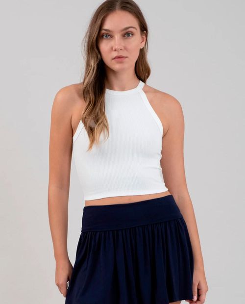 Blusa Mine crop top sin mangas para mujer