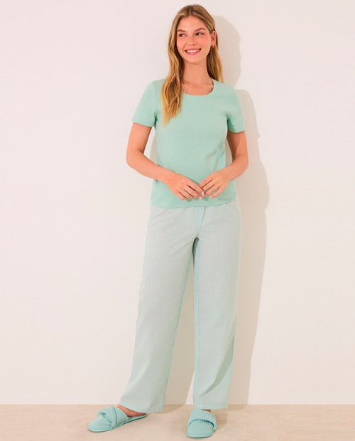Pijama con pantalón Women Secret verde para mujer