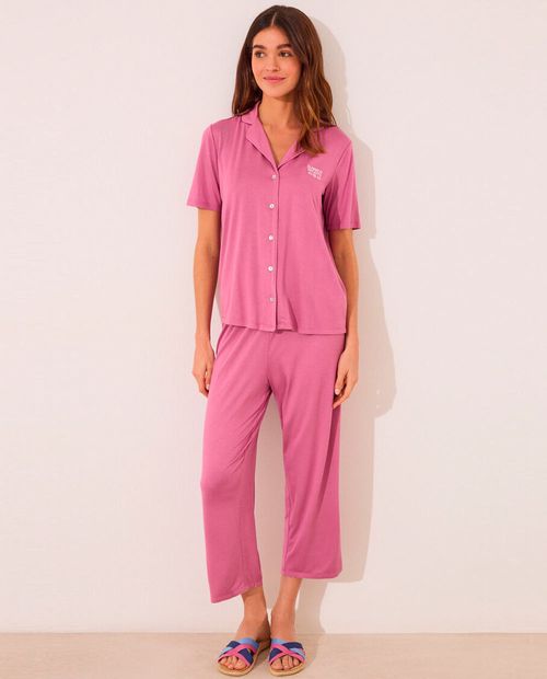 Pijama con pantalón Women Secret rosada para mujer