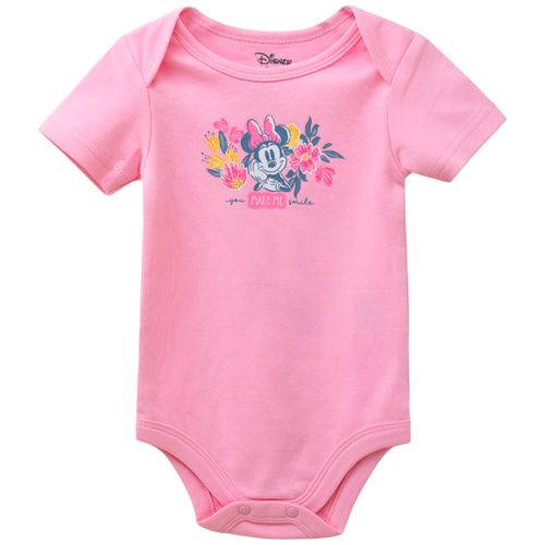 Mameluco rosado con estampado de Minnie Mouse para bebé niña