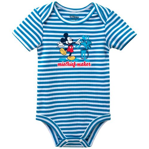 Mameluco bicolor con estampado de Mickey Mouse para bebé niño