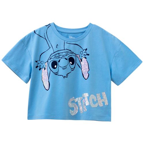 Blusa celeste con estampado de Stitch para niña