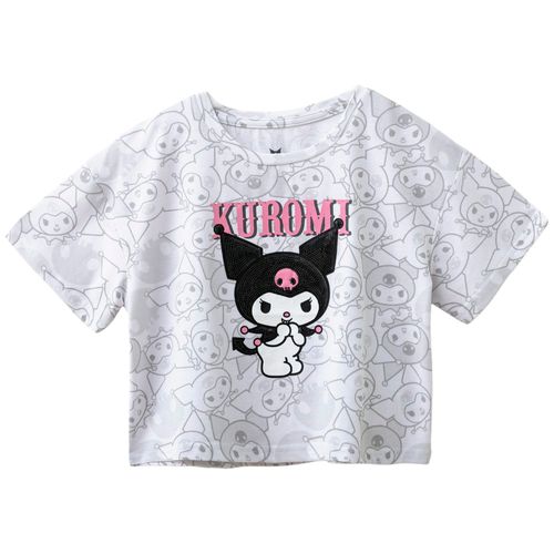 Blusa gris con estampado Kuromi para niña