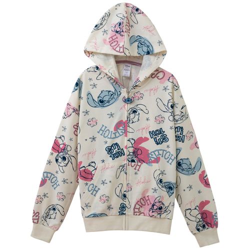 Sudadera gris con estampado Stitch para niña