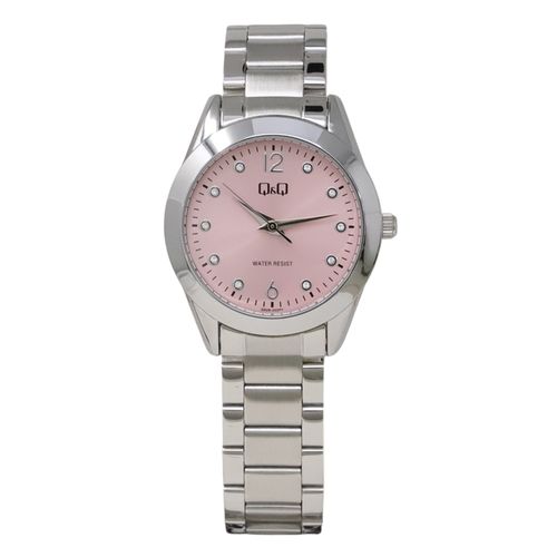 Reloj Q&Q análogo de metal plateado para mujer