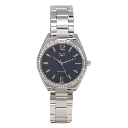 Reloj Q&Q análogo de metal plateado para mujer
