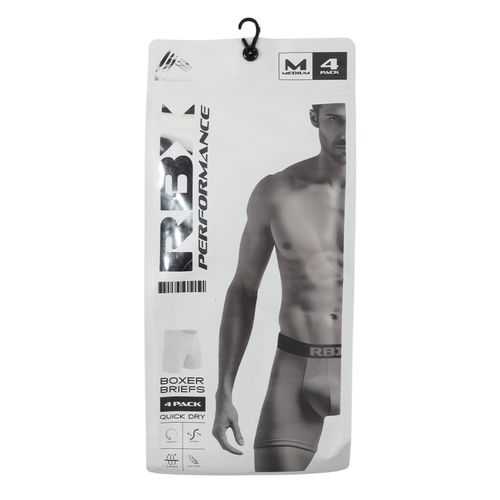 Pack de 4 boxers briefs RBX multicolor sólidos para hombre