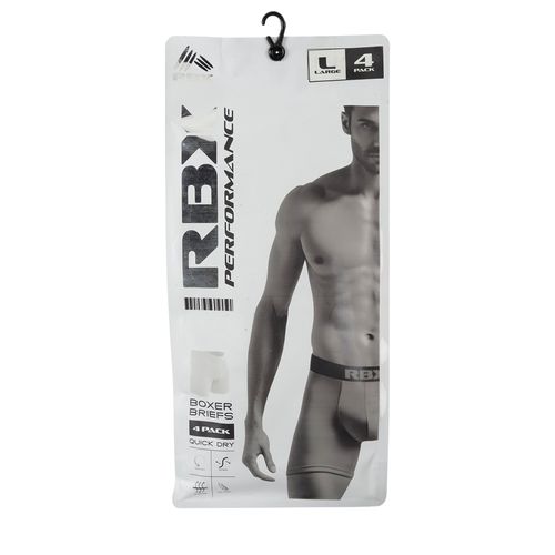 Pack de 4 boxers briefs RBX multicolor sólidos para hombre