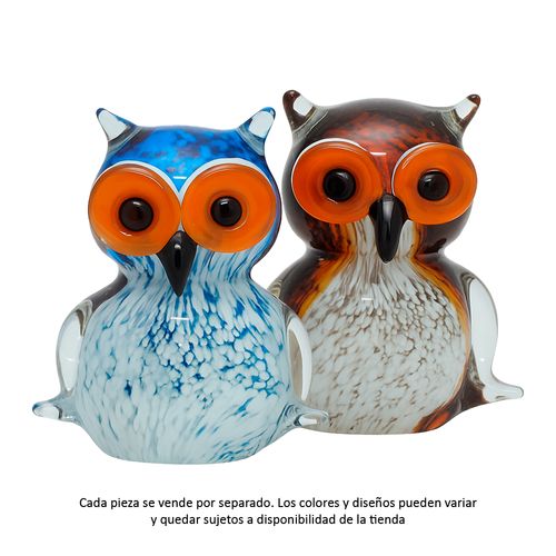 Figura con forma de búho surtido de vidrio 8x11 cm