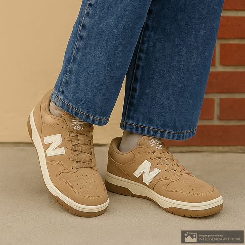 Zapato New Balance 480  deportivo casual café para hombre