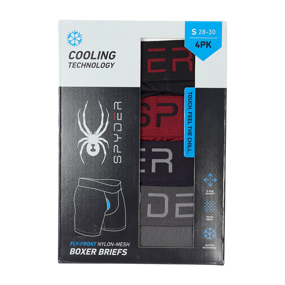 Pack de 4 boxers briefs Spyder multicolor con textura para hombre