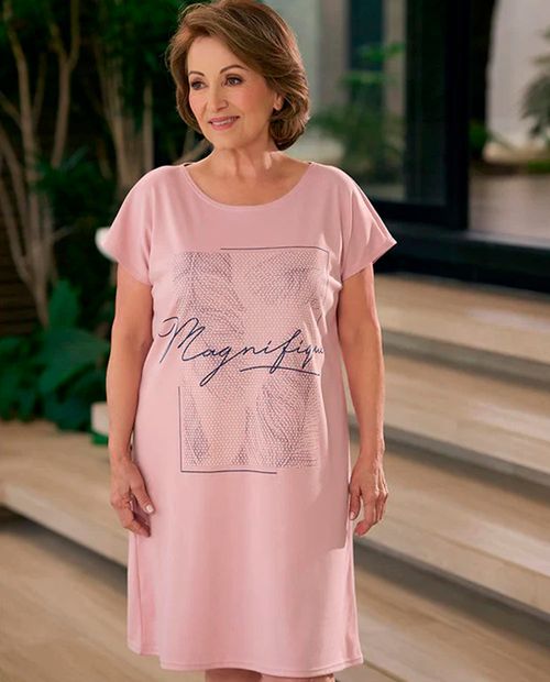 Camisón Parisien estampado manga corta para mujer