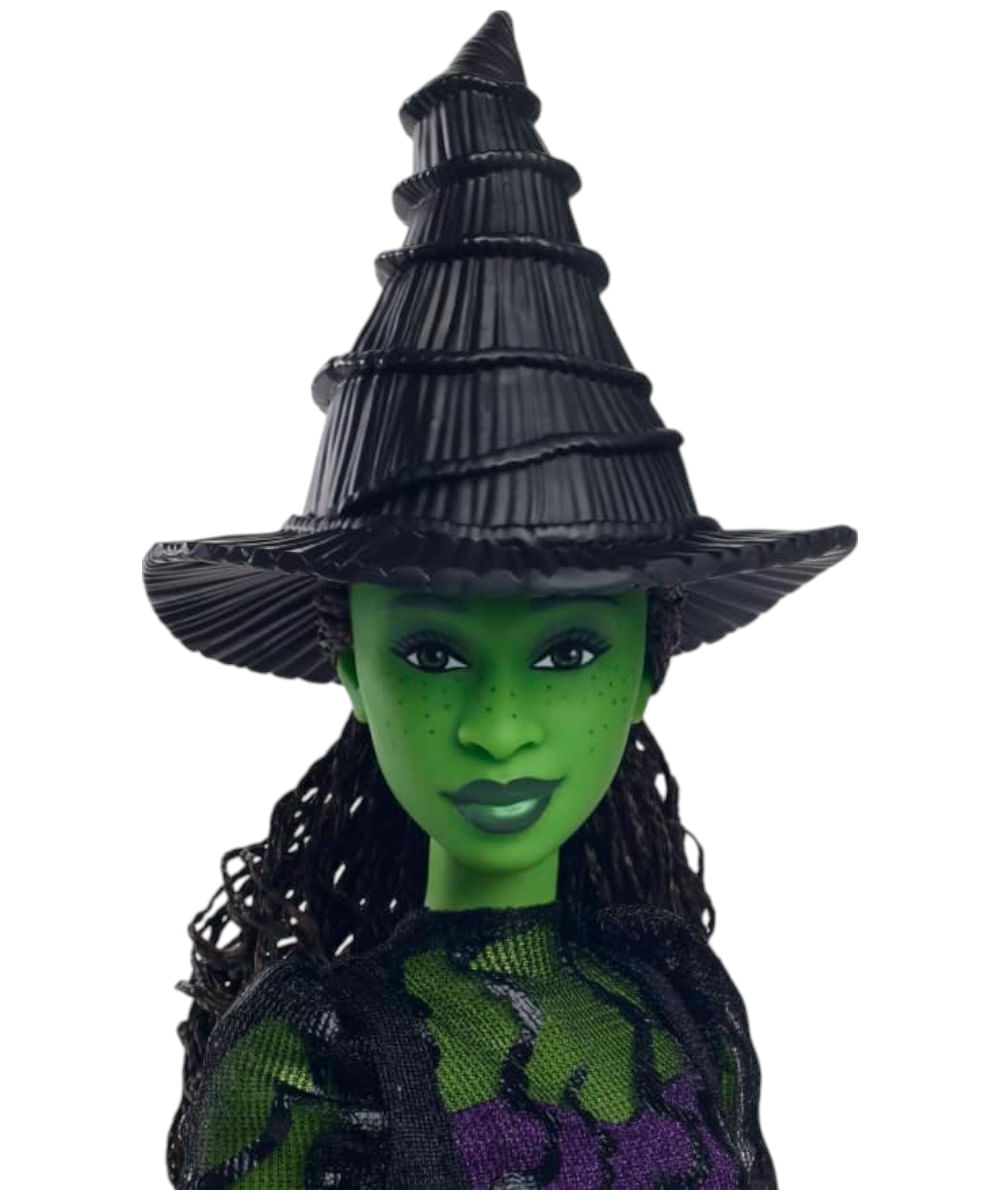 Wicked Muñeca Cantarina De Elphaba – Articulada, Con Vestido Intercambiable, Sombrero Y Zapatos – Canta 2 Fragmentos De 15 Segundos De "Defying Gravity" – Inspirada En La Película – Regalo Para Fans