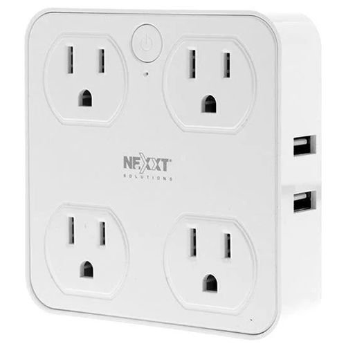 Protector de voltaje smart Nexxt 4 Salidas NEMA-15P + 2 Puertos USB-A y 2 Puertos USB-C