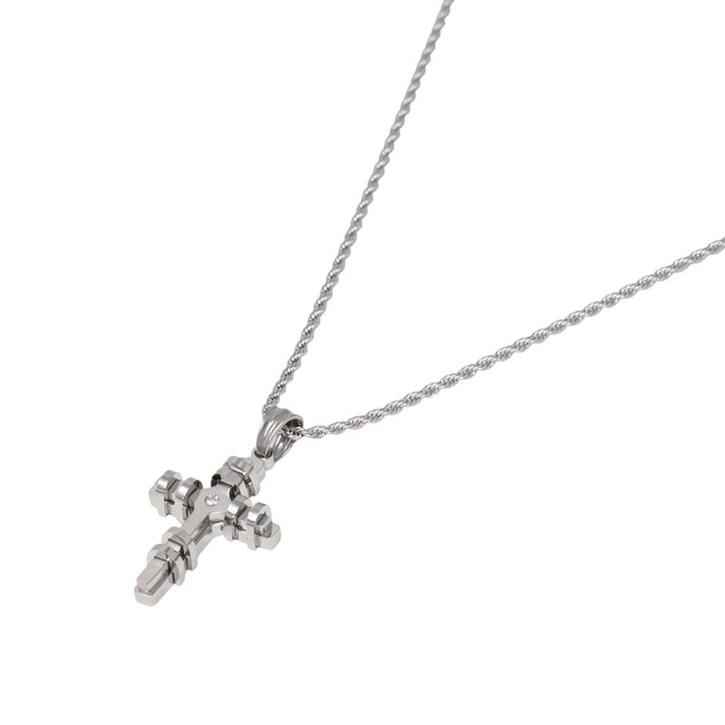 104933231-Cadena-con-dije-de-cruz-de-acero-inoxidable-plateado-2mm-24--para-hombre