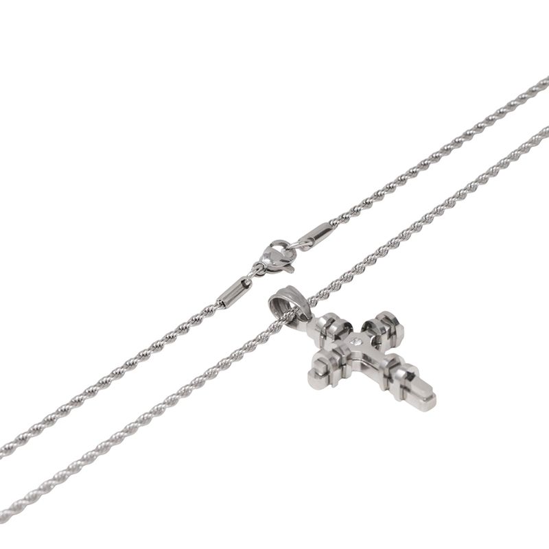 104933231-Cadena-con-dije-de-cruz-de-acero-inoxidable-plateado-2mm-24--para-hombre
