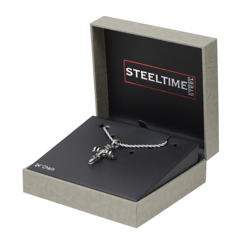 104933231-Cadena-con-dije-de-cruz-de-acero-inoxidable-plateado-2mm-24--para-hombre