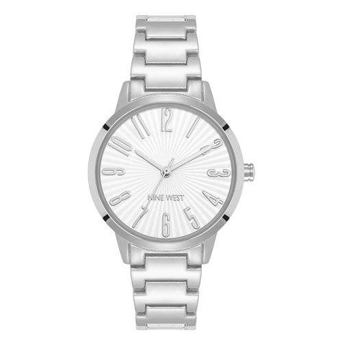 Reloj análogo Nine West de metal plateado para mujer
