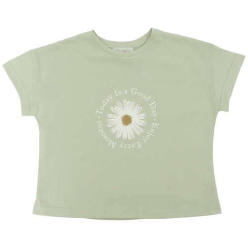 Blusa verde con bordado para niña