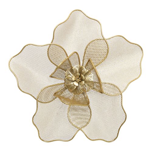 Plato decorativo flor dorada 8x29 cm