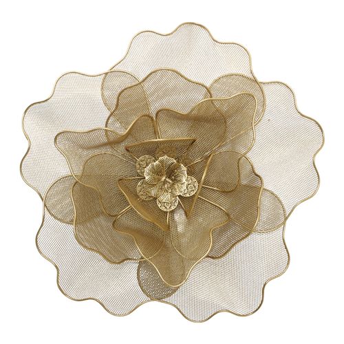 Plato decorativo flor dorada 10x43 cm
