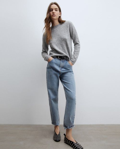 Suéter Sfera pull over gris para mujer