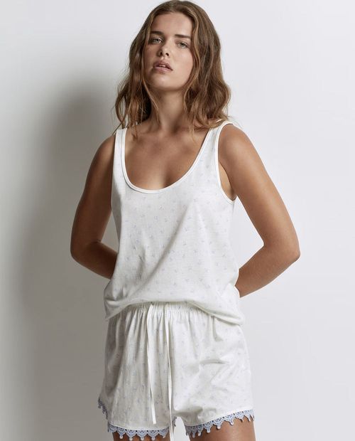 Pijama con short Sfera estampada para mujer