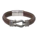 104933219-Brazalete-de-herradura-Steeltime-color-marron-de-acero-inoxidable-para-hombre