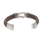 104933219-Brazalete-de-herradura-Steeltime-color-marron-de-acero-inoxidable-para-hombre