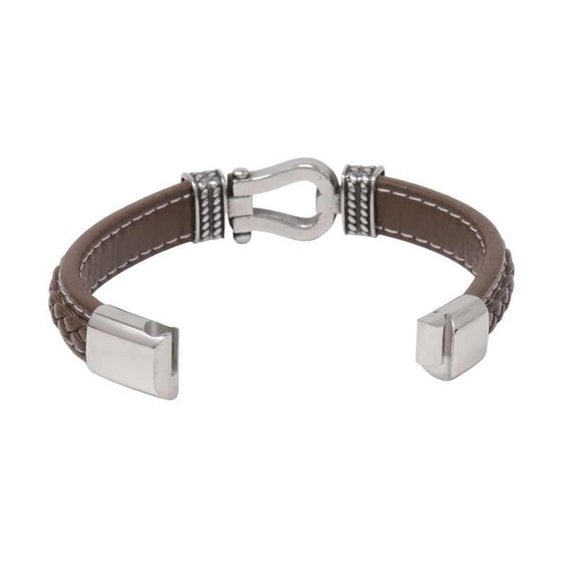 104933219-Brazalete-de-herradura-Steeltime-color-marron-de-acero-inoxidable-para-hombre