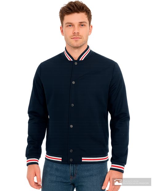 Chaqueta bomber Carven azul navy sólida para hombre