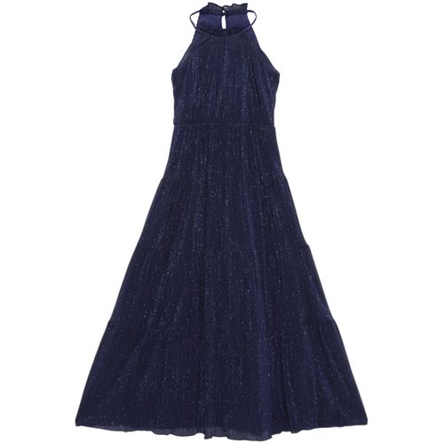 Vestido azul con brillitos para niña