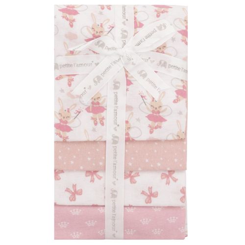 Set de 4 frazadas multicolor con estampado