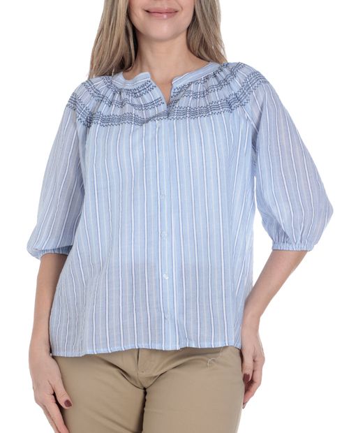 Blusa Nicolle casual rayada manga 3/4 para mujer