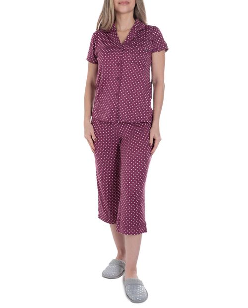 Pijama con pantalón Tahari con puntos para mujer