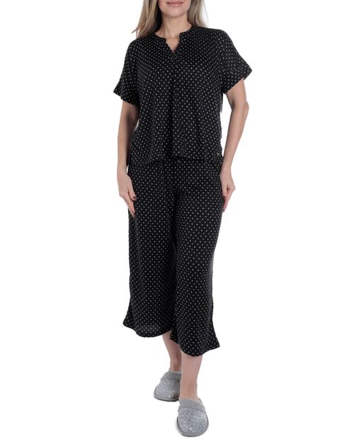 Pijama con pantalón Tahari con puntos para mujer