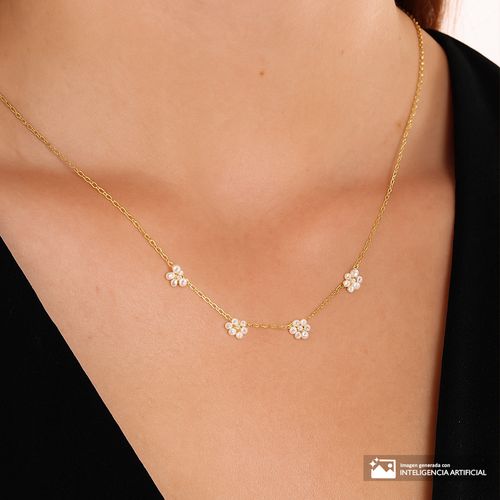 Collar de acero inoxidable con enchape en oro de 18k 1mm-17" para mujer