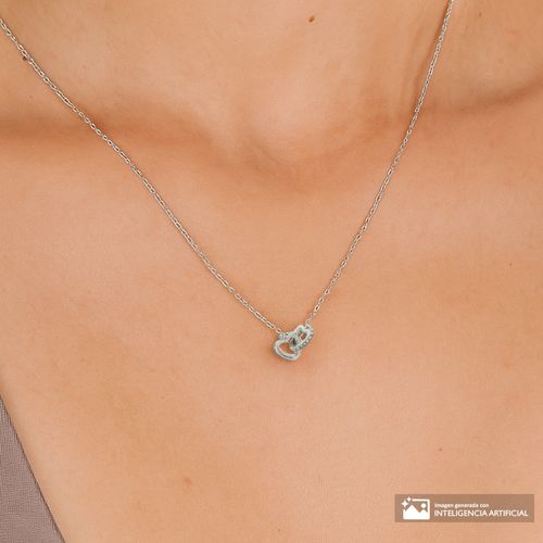 Collar de acero inoxidable plateado 1mm-18" para mujer