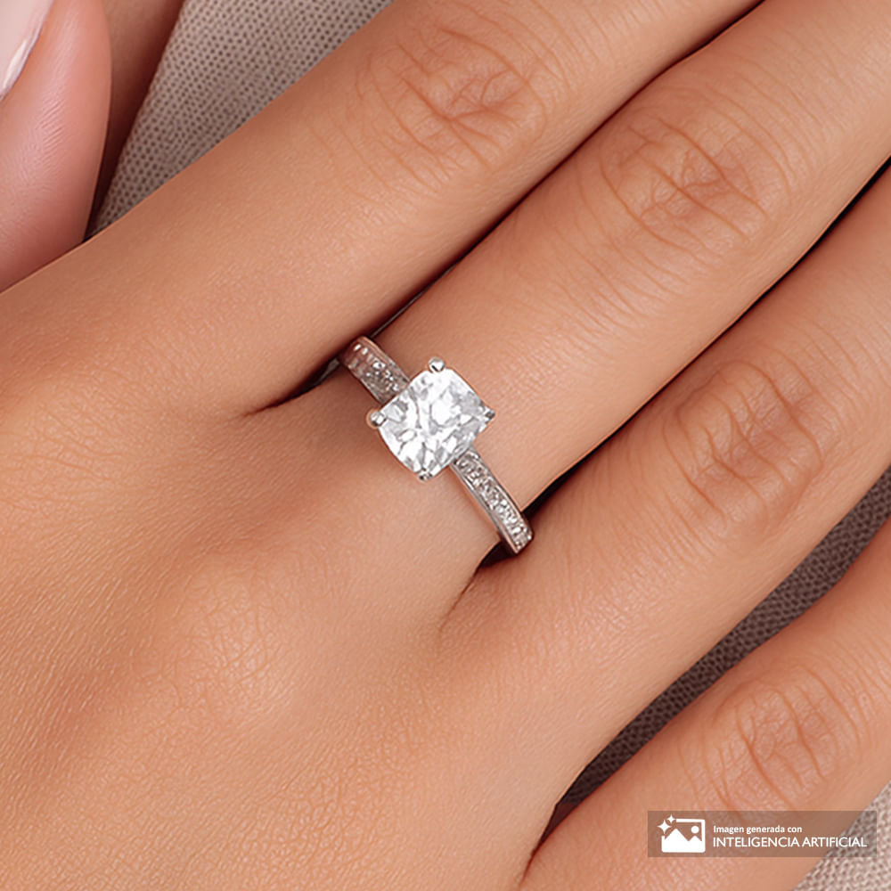 Anillo de compromiso con baño en oro de 18k para mujer, image size:1000x1000