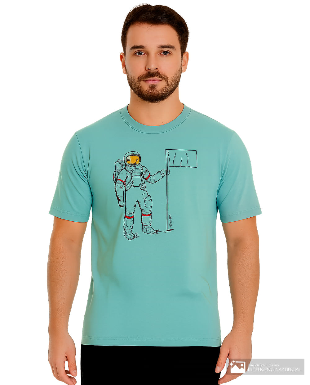 Camiseta Carven verde estampado astronauta para hombre - Main Image