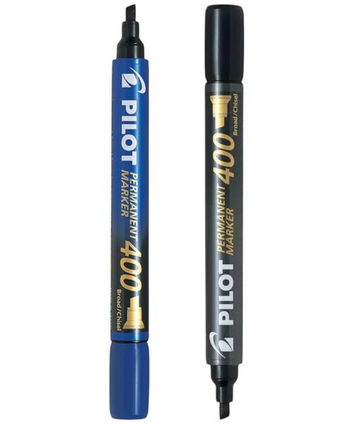 Set de marcadores 400 Pilot permanente azul y negro 2 unidades