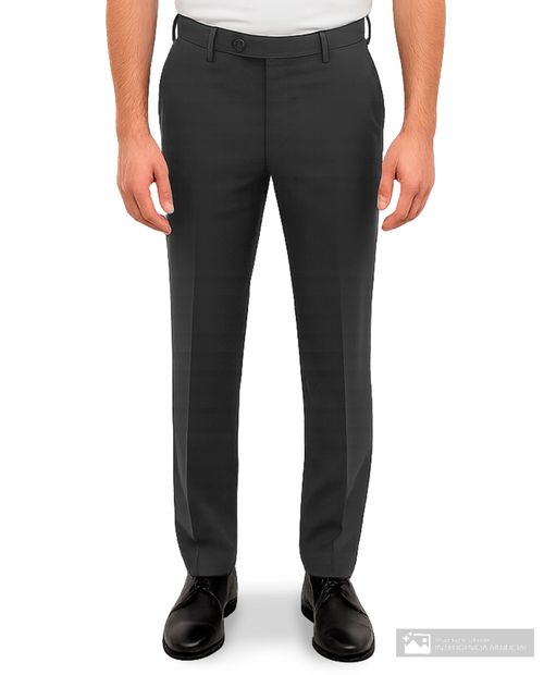 Pantalón formal Zanetti Orange slim fit gris oscuro sólido para hombre