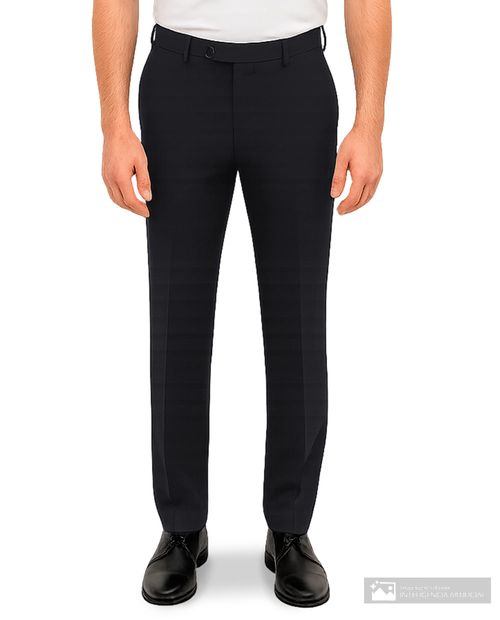 Pantalón formal Zanetti Orange slim fit negro sólido para hombre