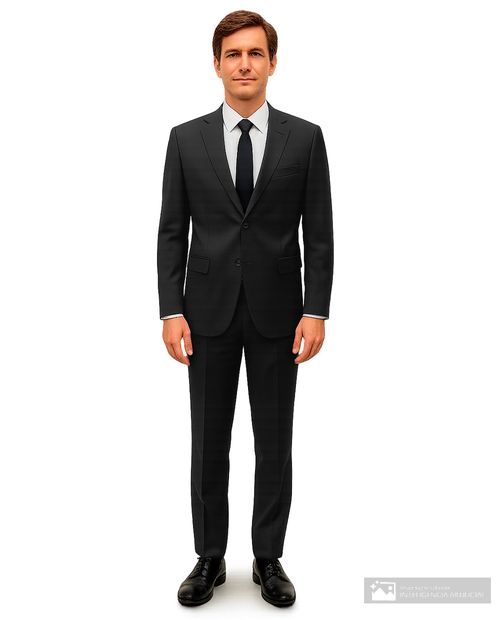 Traje formal Zanetti Orange slim fit  negro sólido para hombre