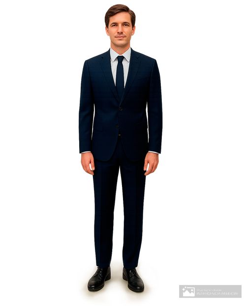 Traje slim fit Zanetti Orange navy sólido para hombre