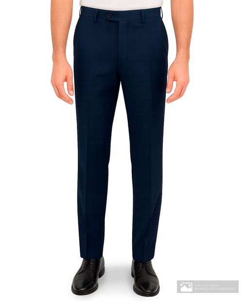 Pantalón formal clásico Zanetti Orange navy sólido para hombre