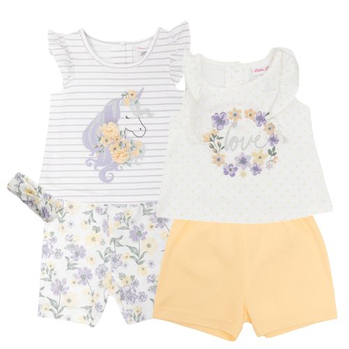 Set de 5 piezas multicolor con estampado para bebé niña