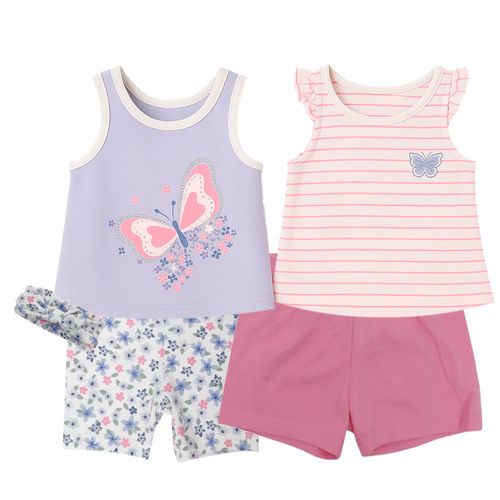 Set de 5 piezas multicolor con estampado para bebé niña